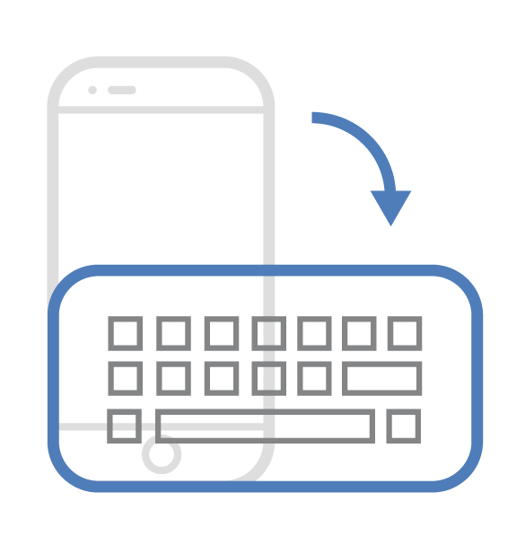 Cellphone and keyboard icons overlapped depicting how MasterKey sidesteps a mobile device